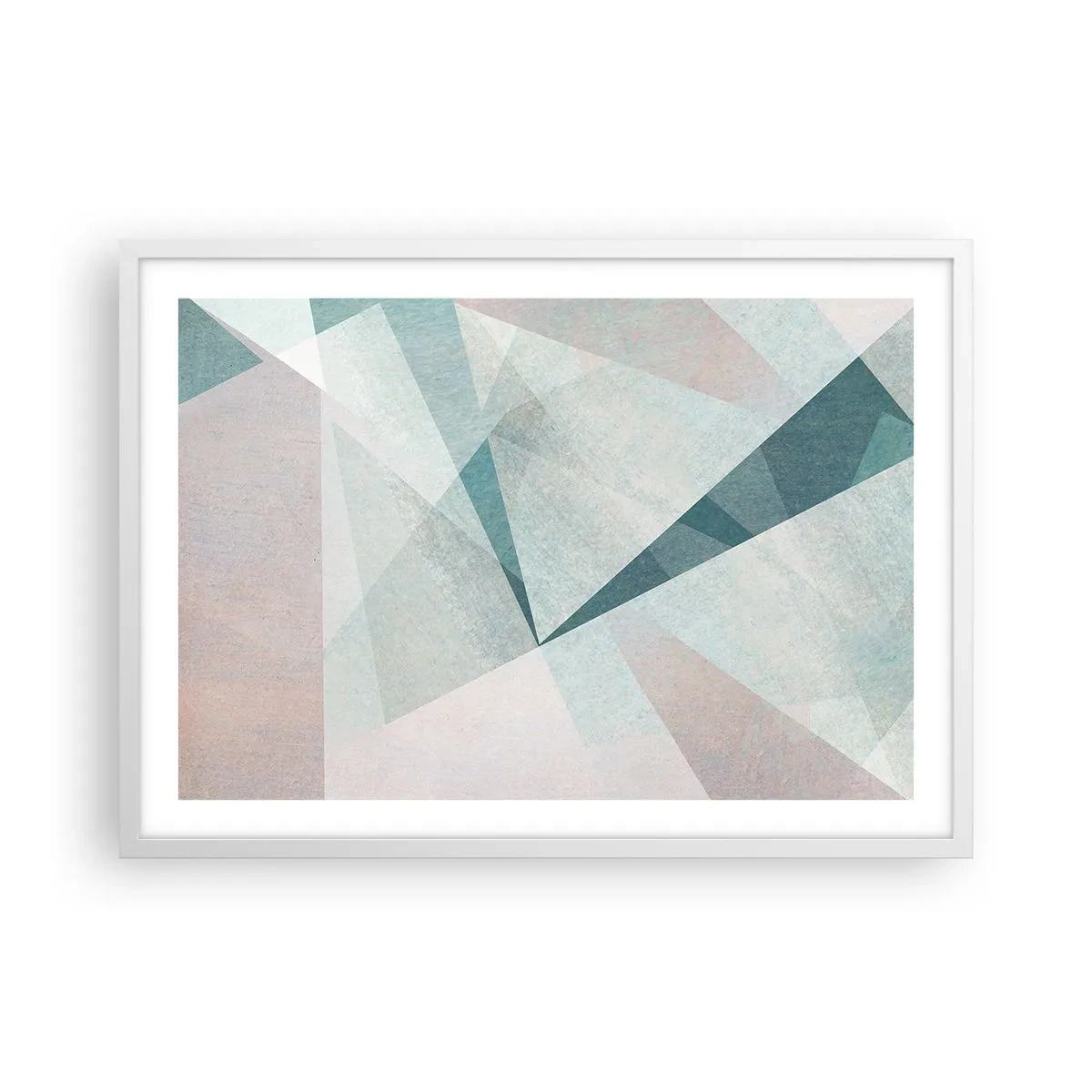 Plakat i hvid ramme - Rolig og alligevel dynamisk - 70x50 cm