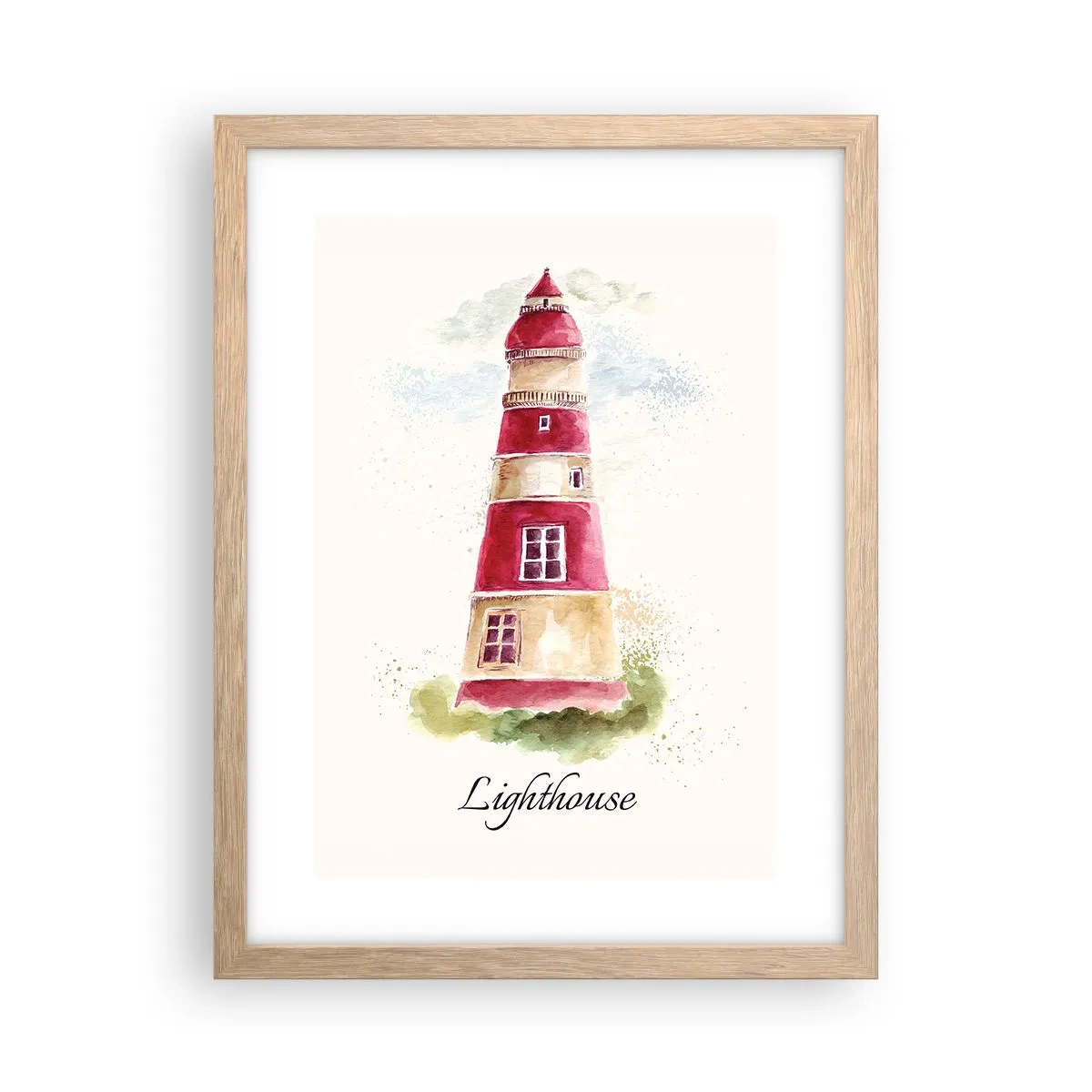 Plakat i ramme af lyst egetræ - Altid vejret omkring - 30x40 cm