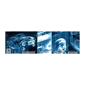 Prøve Fototapet Selvklæbende Deluxe Sticker - Teknisk anatomi - Automotive, Bil, Koncept - 100x30 cm