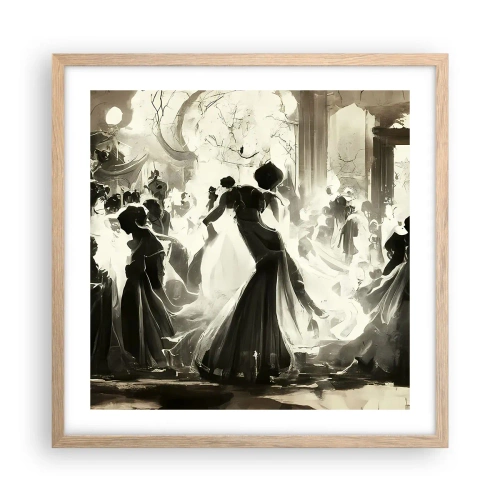 Plakat i ramme af lyst egetræ - Den store maskerade - 50x50 cm