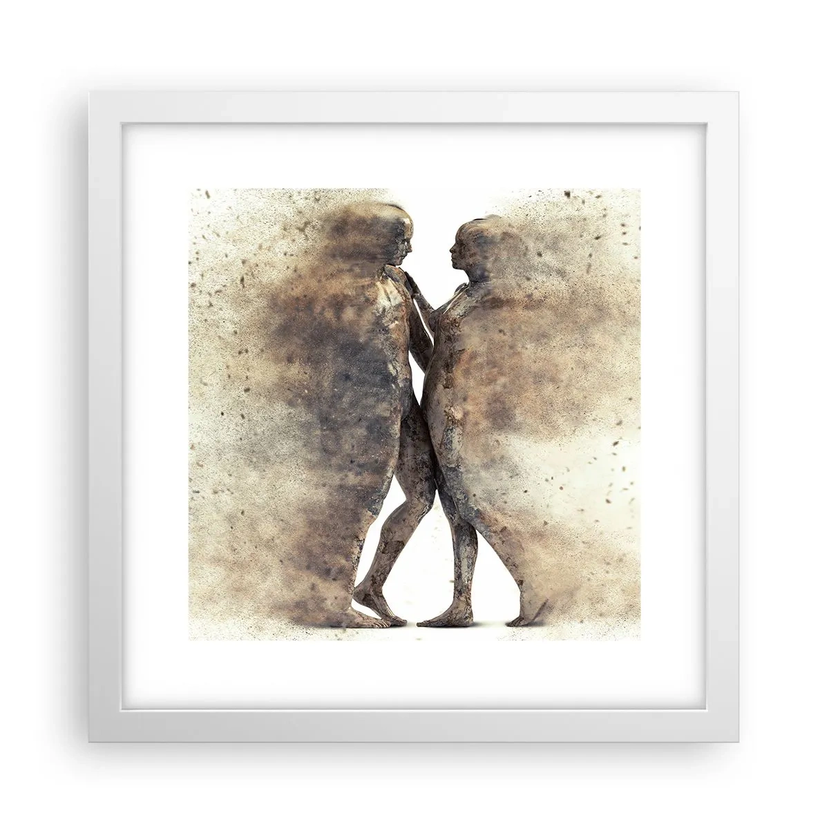 Plakat i hvid ramme - Fra støv steg de til kærlighed - 30x30 cm