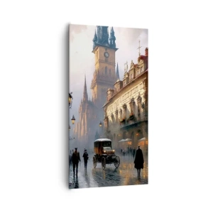 Lærredstryk - Billede på lærred - Magien i en aften i Prag - 65x120 cm
