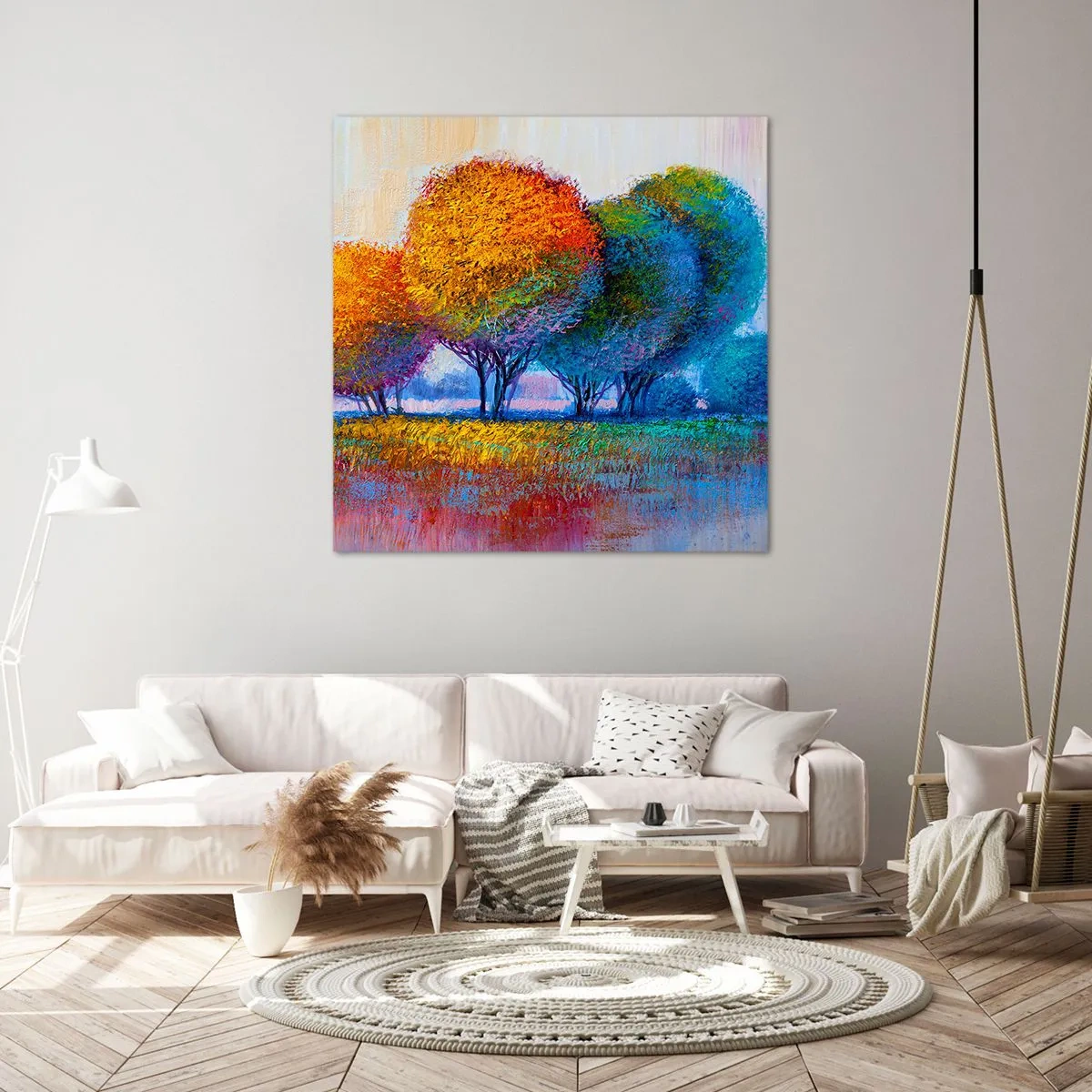 Lærredstryk - Billede på lærred - En klump af piskende farver - 60x60 cm