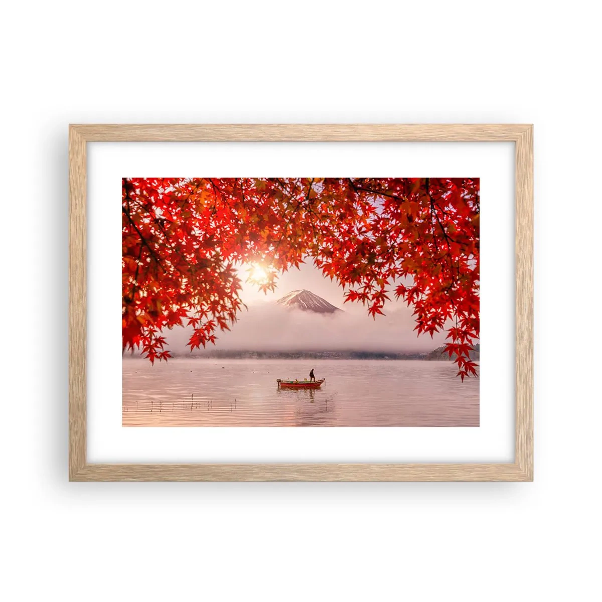 Plakat i ramme af lyst egetræ - I en japansk atmosfære - 40x30 cm