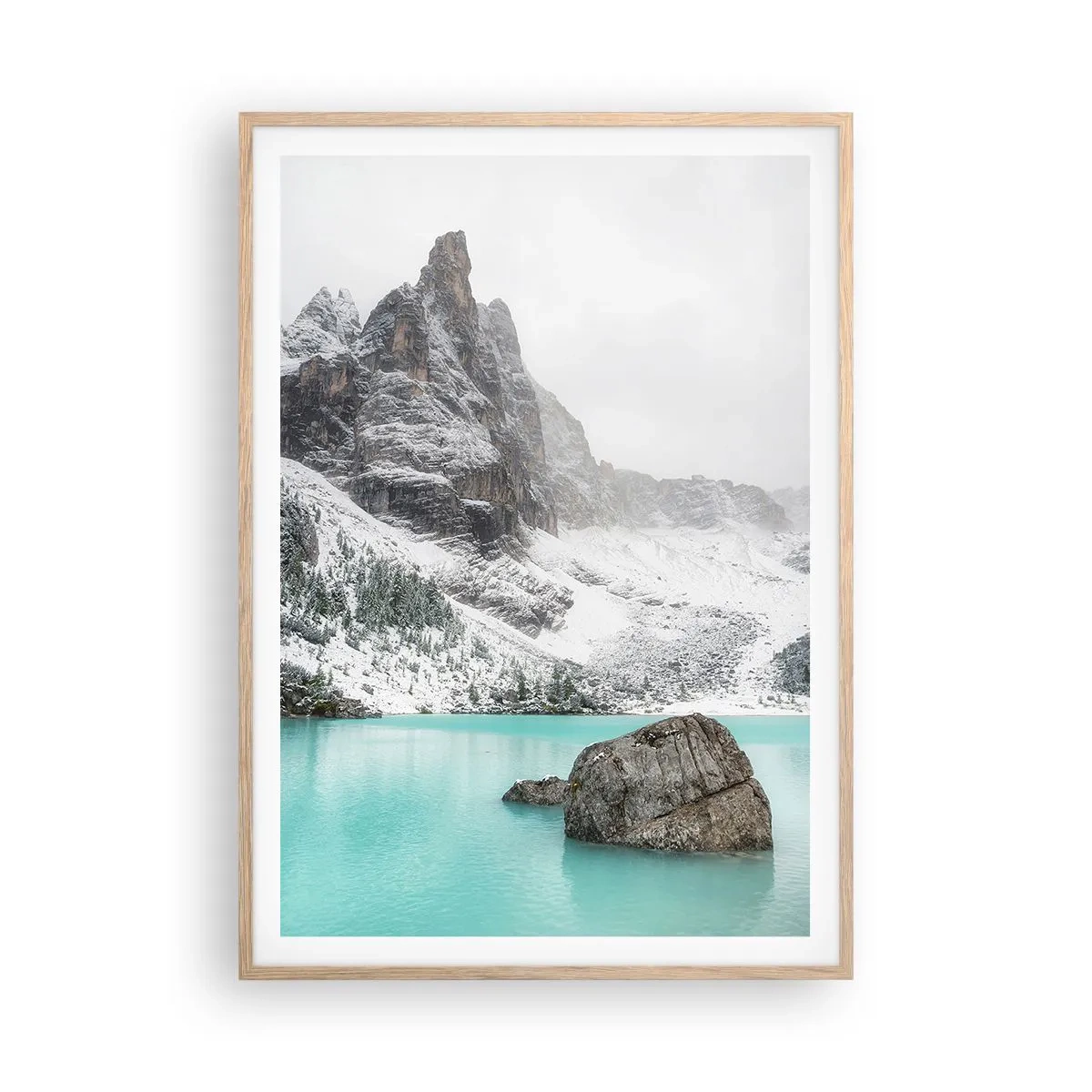 Plakat i ramme af lyst egetræ - På vagt - 70x100 cm