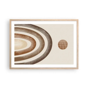 Plakat i ramme af lyst egetræ - I en galakse langt, langt væk - 70x50 cm