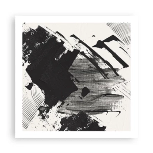 Plakat - Abstraktion - det sortes udtryk - 60x60 cm