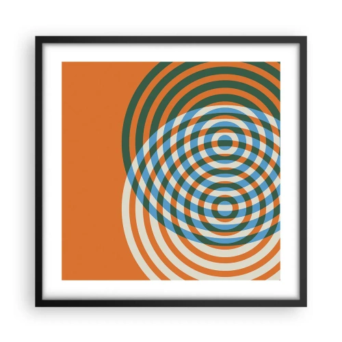 Plakat i sort ramme - Abstrakt cirkulær variation - 50x50 cm