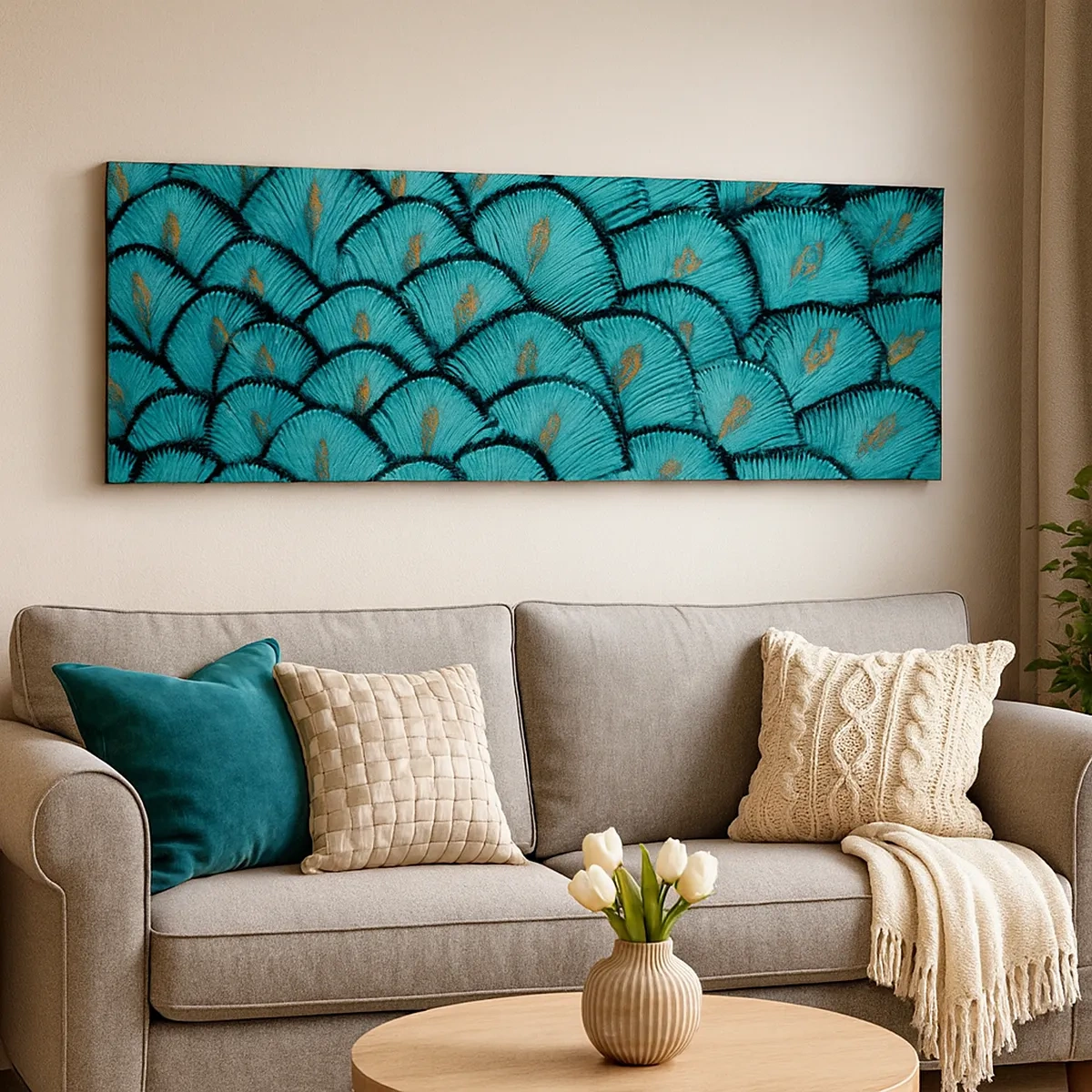 Lærredstryk - Billede på lærred - Den store fjer-galla - 30x30 cm