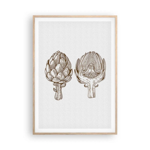 Plakat i ramme af lyst egetræ - Lektion i anatomi - 70x100 cm