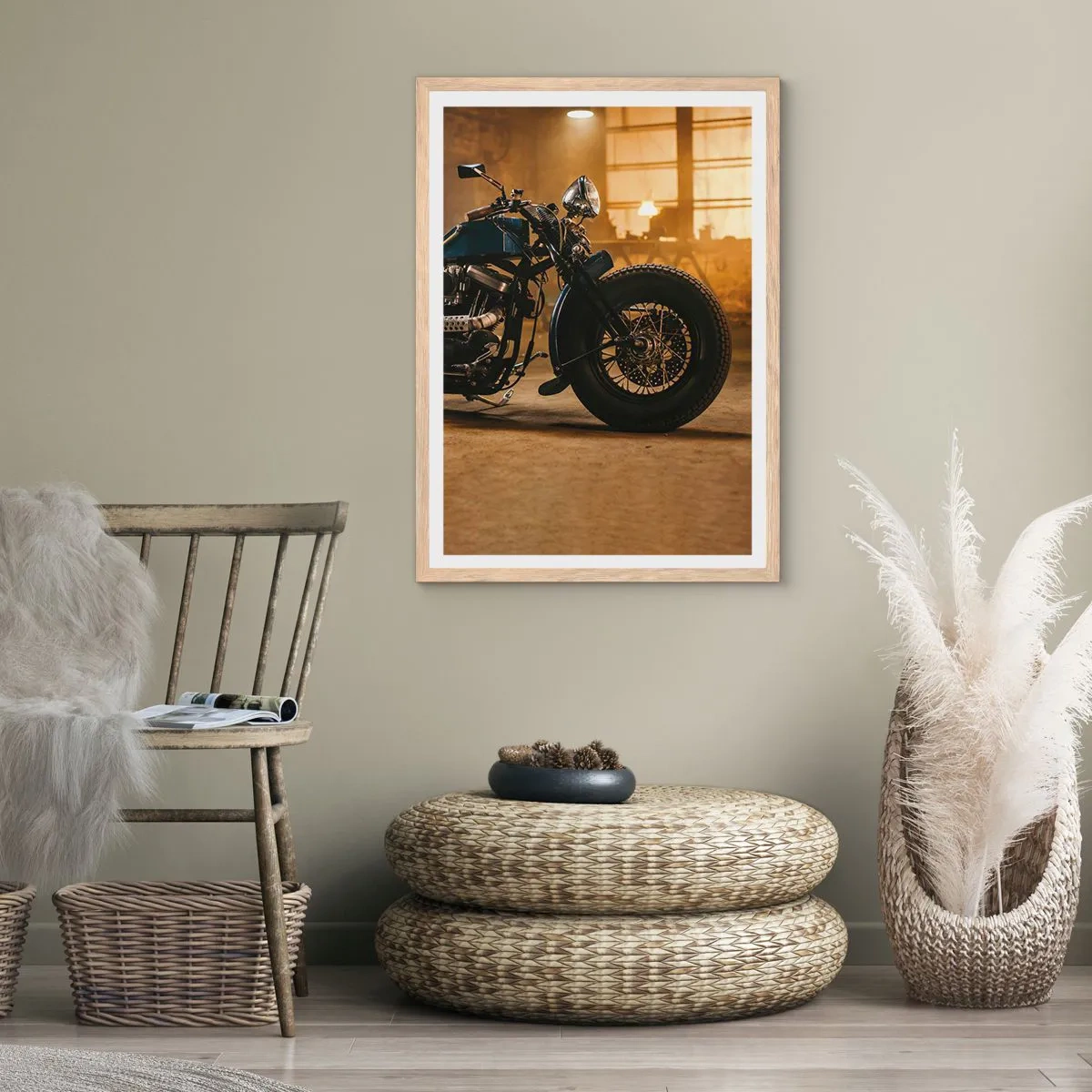 Plakat i ramme af lyst egetræ - Jeg kan gøre alt - 70x100 cm