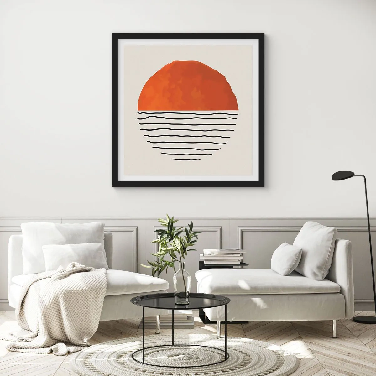 Plakat i sort ramme - I en japansk atmosfære - 60x60 cm