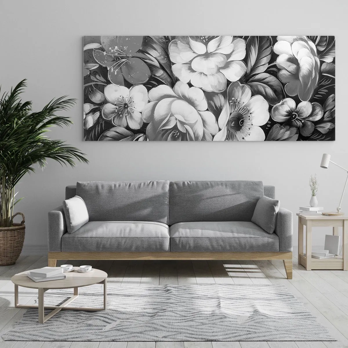 Billede på glas - Smuk selv i grå farve - 120x50 cm