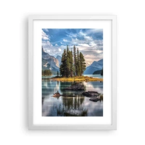 Plakat i hvid ramme - Over store og klare vande… - 30x40 cm