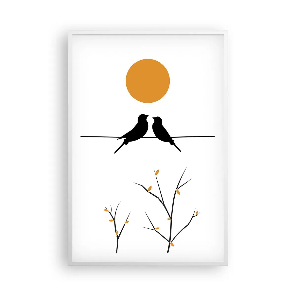 Plakat i hvid ramme - Nattergal - 61x91 cm