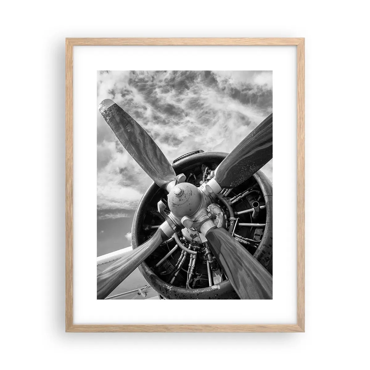 Plakat i ramme af lyst egetræ - Himmelens erobrer - 40x50 cm
