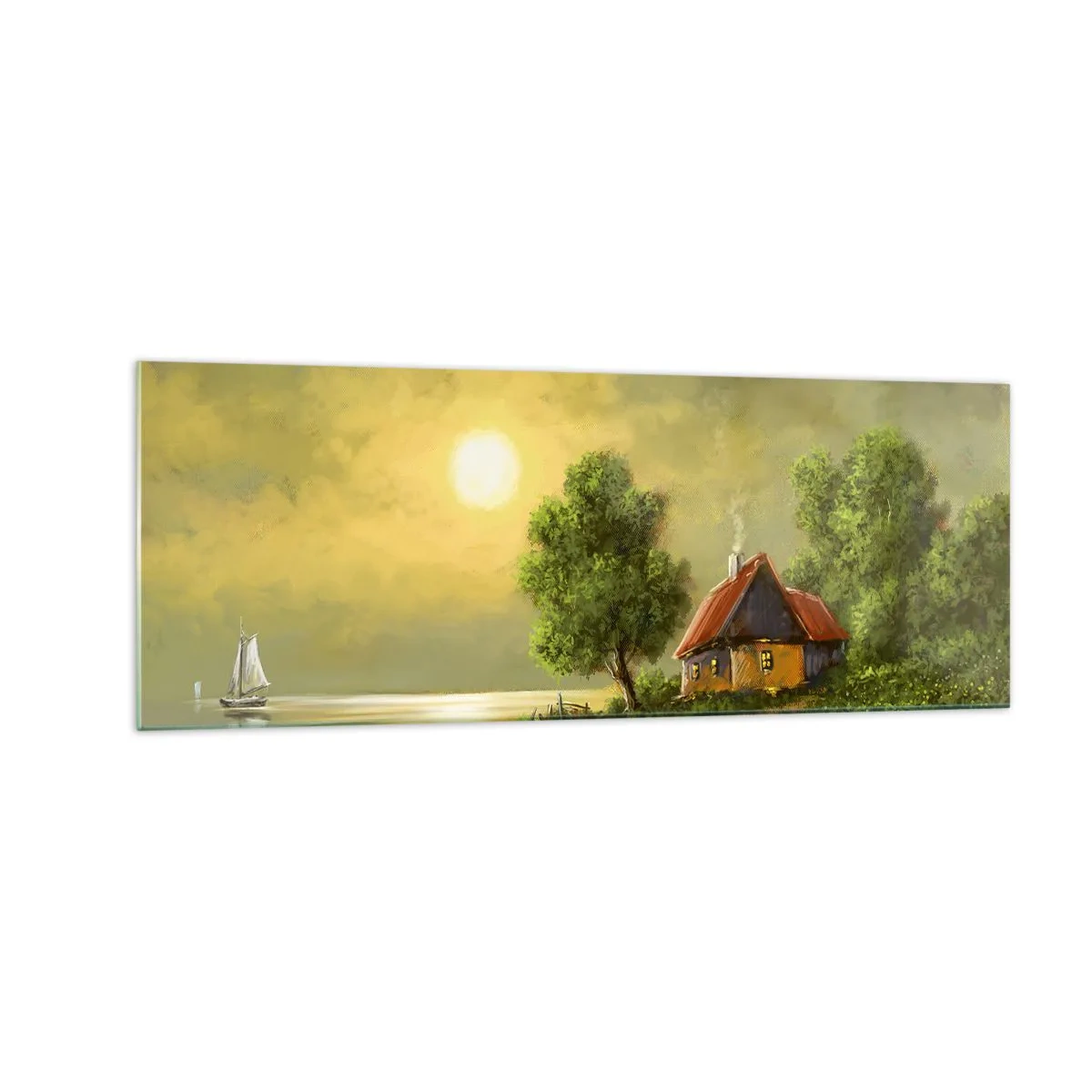 Billede på glas - Smukt, som fra et billede - 140x50 cm