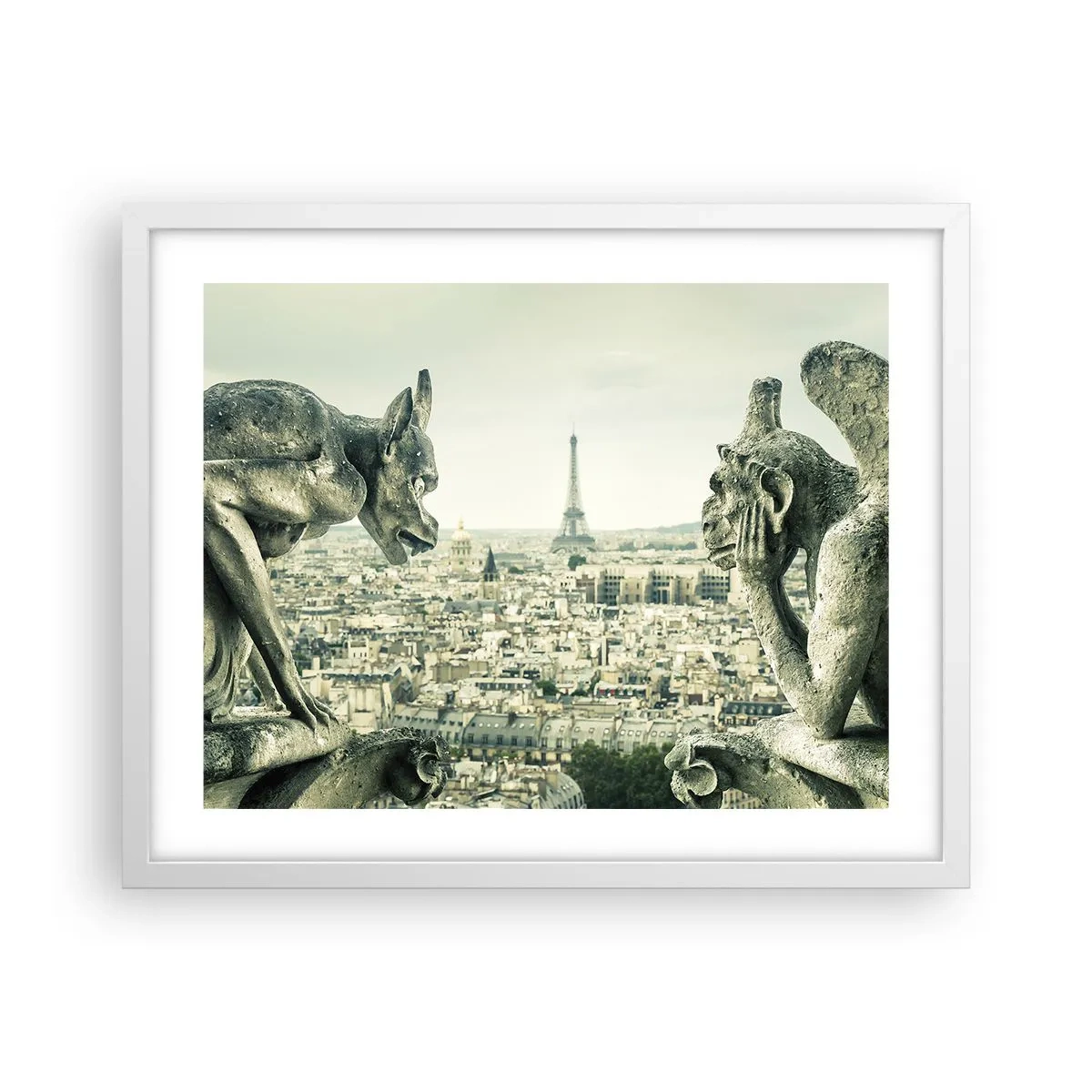 Plakat i hvid ramme - Parisisk chat - 50x40 cm