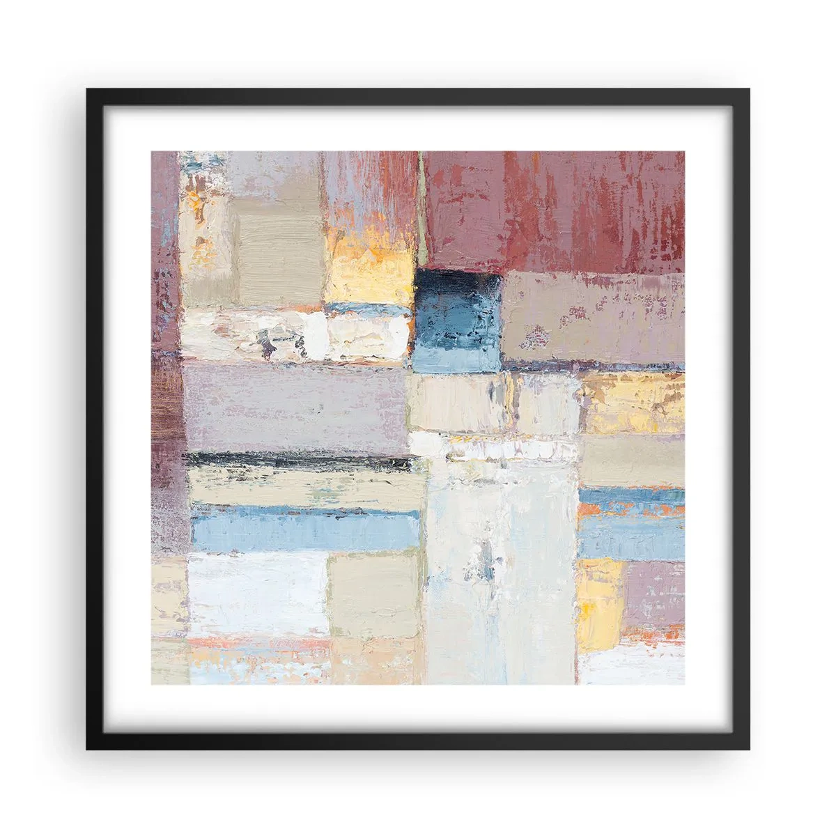 Plakat i sort ramme - Geometriens ro - 50x50 cm