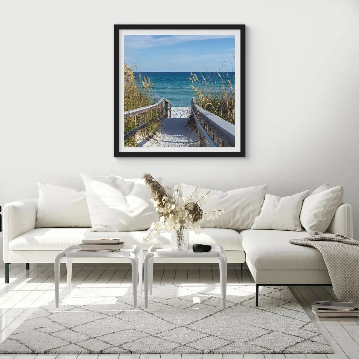 Plakat i sort ramme - I solen, i vinden - 30x30 cm