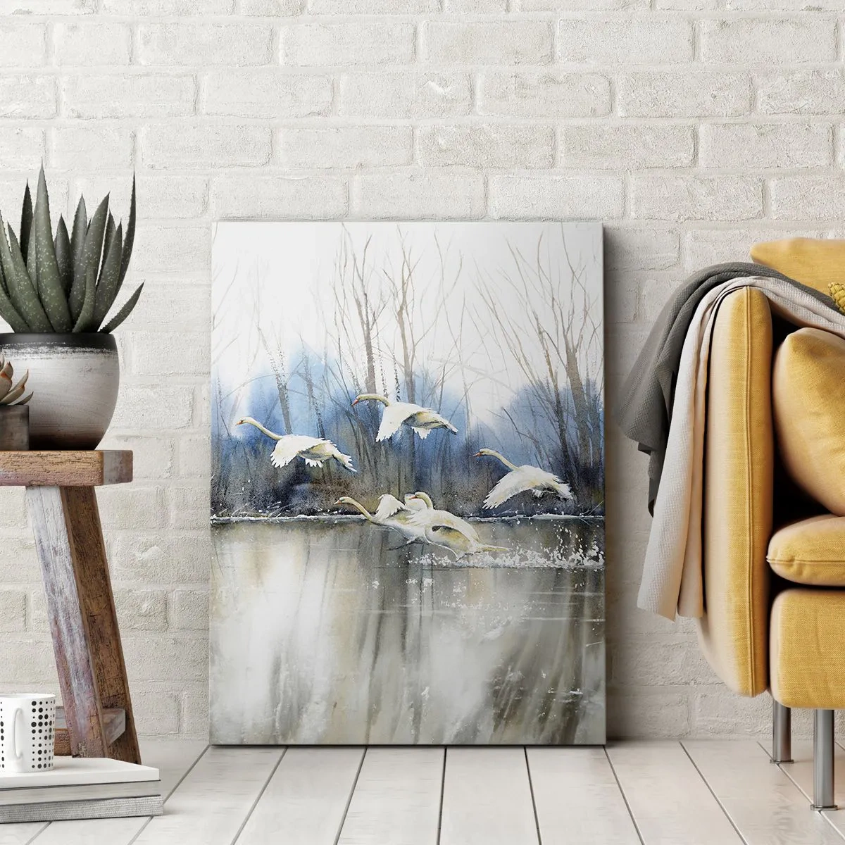 Lærredstryk - Billede på lærred - Som i en fortælling om vilde svaner - 50x70 cm