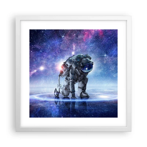 Plakat i hvid ramme - Den stjerneklare himmel over mig - 40x40 cm