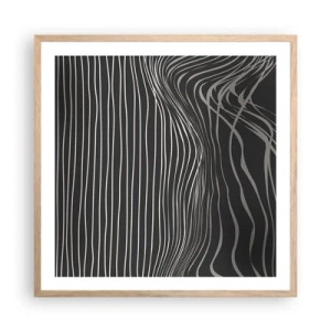 Plakat i ramme af lyst egetræ - Rytme og accent - 60x60 cm