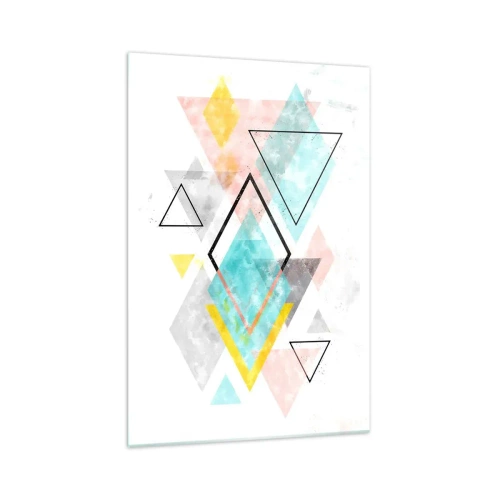 Billede på glas - Geometrisk leg - 70x100 cm