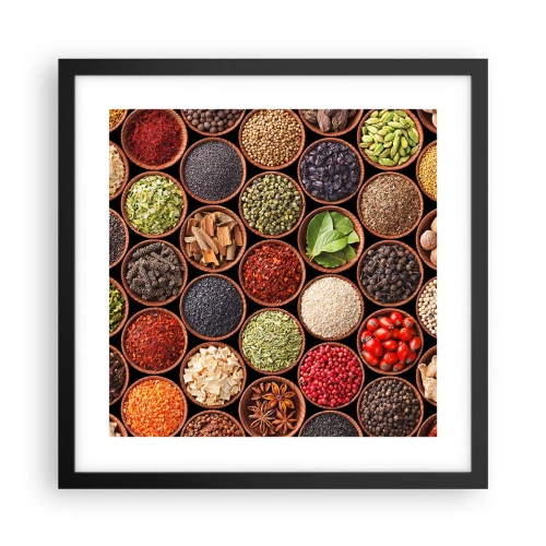 Plakat i sort ramme - Alle verdens smage - 40x40 cm