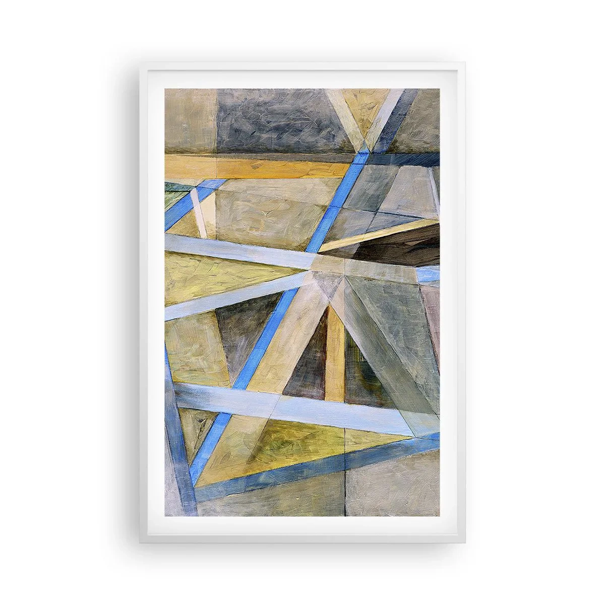 Plakat i hvid ramme - Lige eller skråt? - 61x91 cm