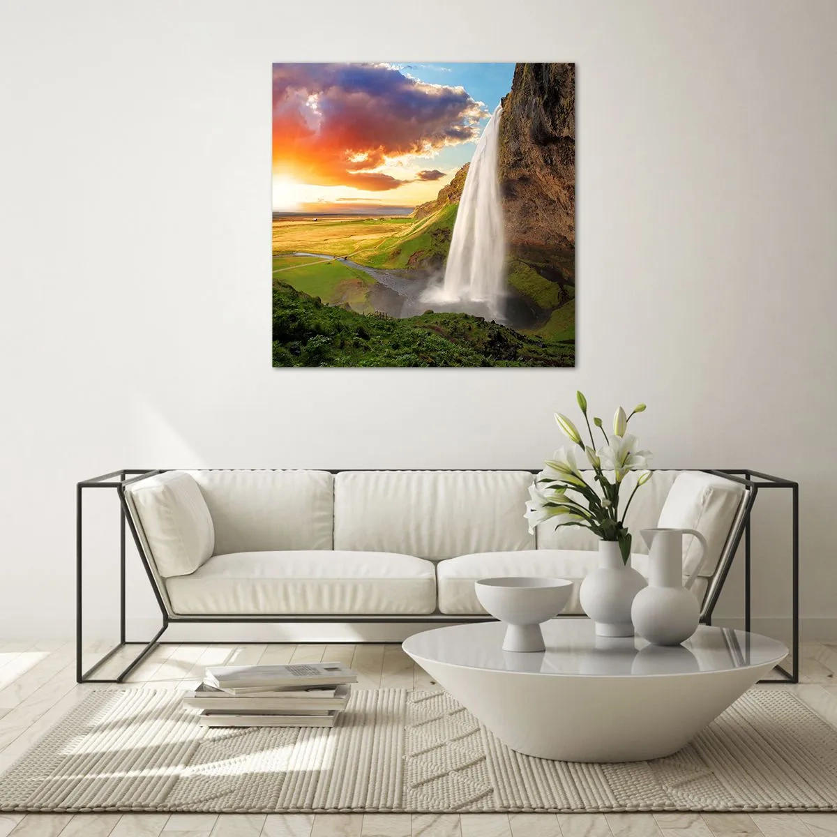 Billede på glas - Den islandske sommers fylde - 70x70 cm