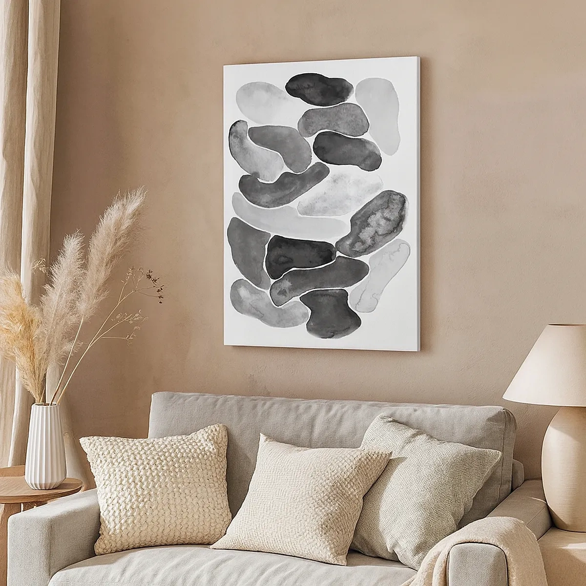 Lærredstryk - Billede på lærred - Stenet abstraktion - 50x70 cm