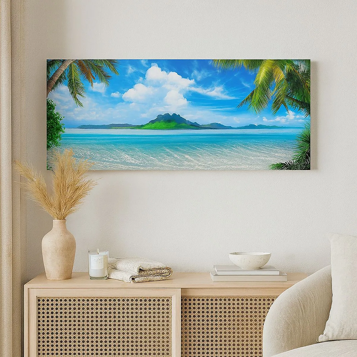 Lærredstryk - Billede på lærred - Sammensætning: dansende rum - 100x40 cm