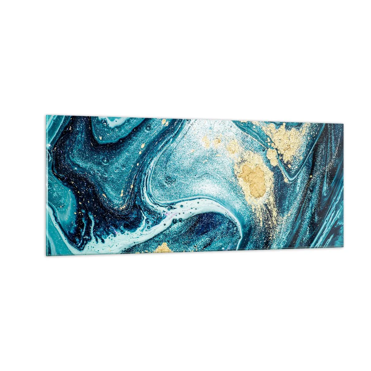 Billede på glas - Blå boblebad - 100x40 cm
