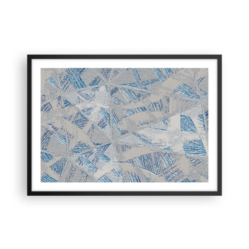 Plakat i sort ramme - I en gråblå labyrint - 70x50 cm