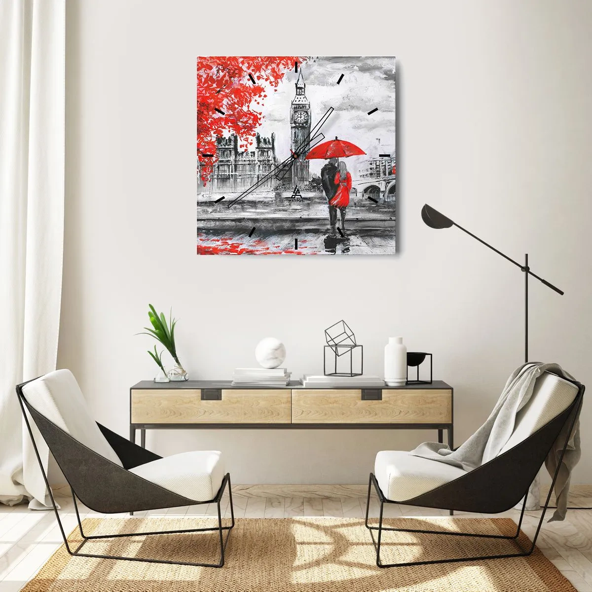 Vægur, Uret - Forelsket i London - 40x40 cm