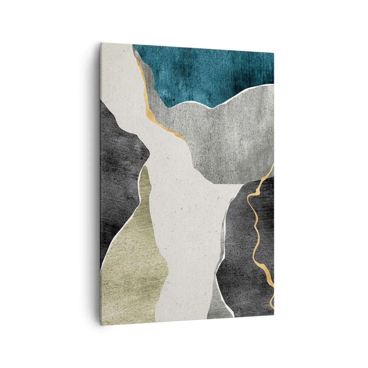 Lærredstryk - Billede på lærred - Mosaikkomposition med en streng af guld - 70x100 cm