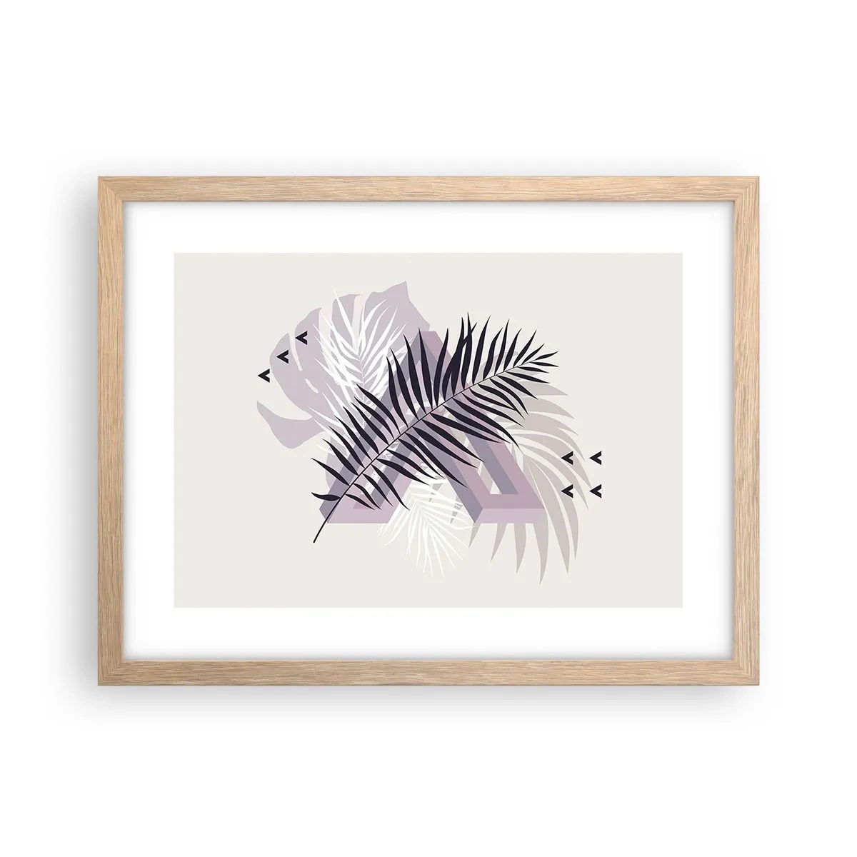 Plakat i ramme af lyst egetræ - Skygge af en skygge - 40x30 cm