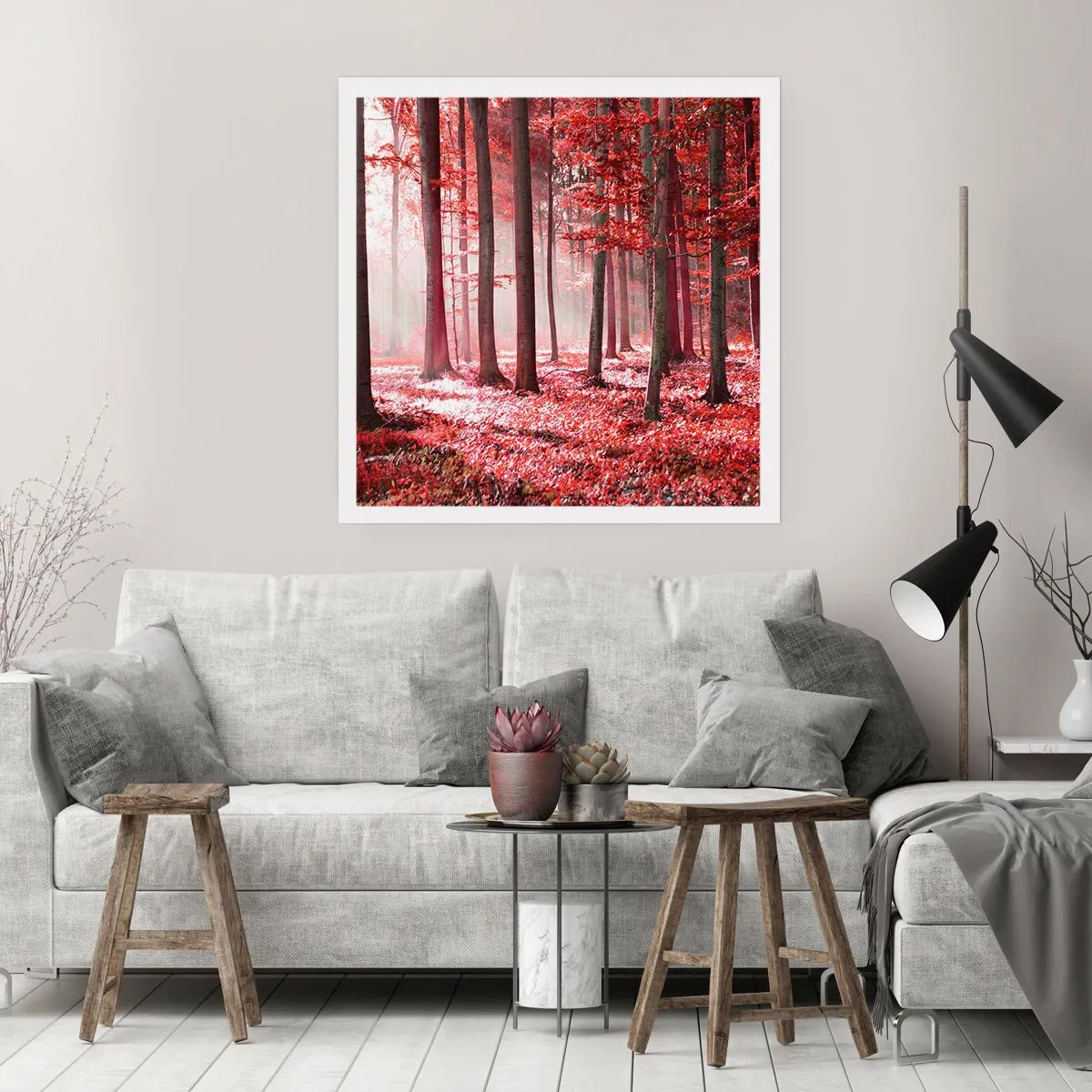 Plakat - Rød er lige så smuk - 30x30 cm