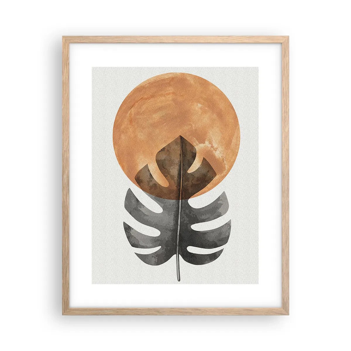 Plakat i ramme af lyst egetræ - Altid solen - 40x50 cm