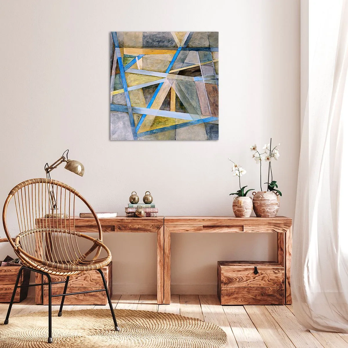 Lærredstryk - Billede på lærred - Lige eller skråt? - 30x30 cm