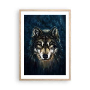 Plakat i ramme af lyst egetræ - Alfa? Og omega - 50x70 cm