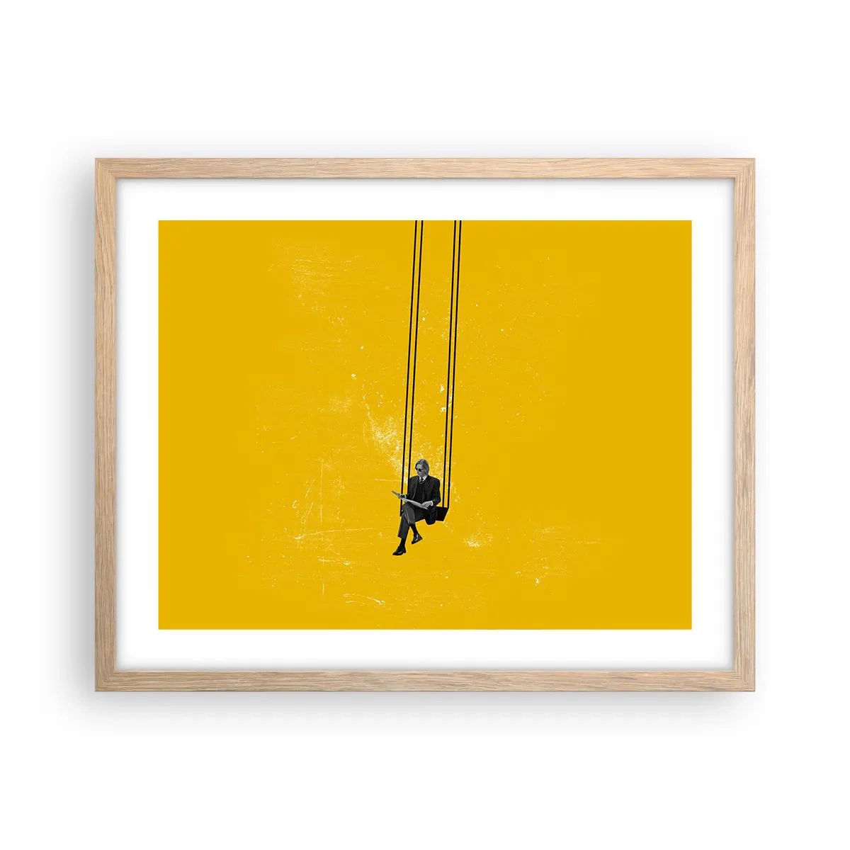 Plakat i ramme af lyst egetræ - En dag som alle andre - 50x40 cm