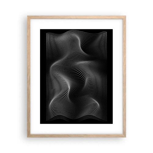 Plakat i ramme af lyst egetræ - Lysets dans i rummet - 40x50 cm