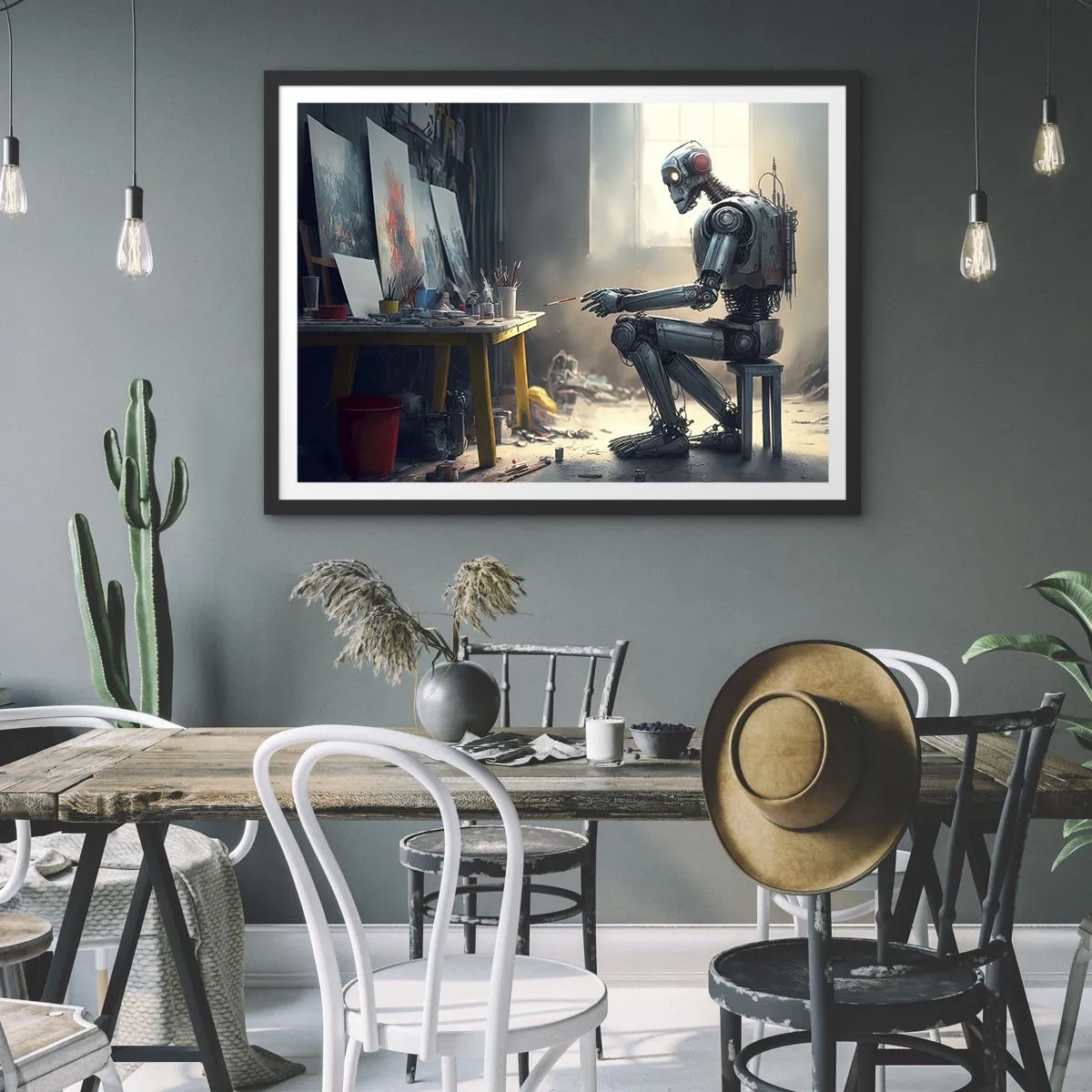 Plakat i sort ramme - Den skabende handling - 70x50 cm
