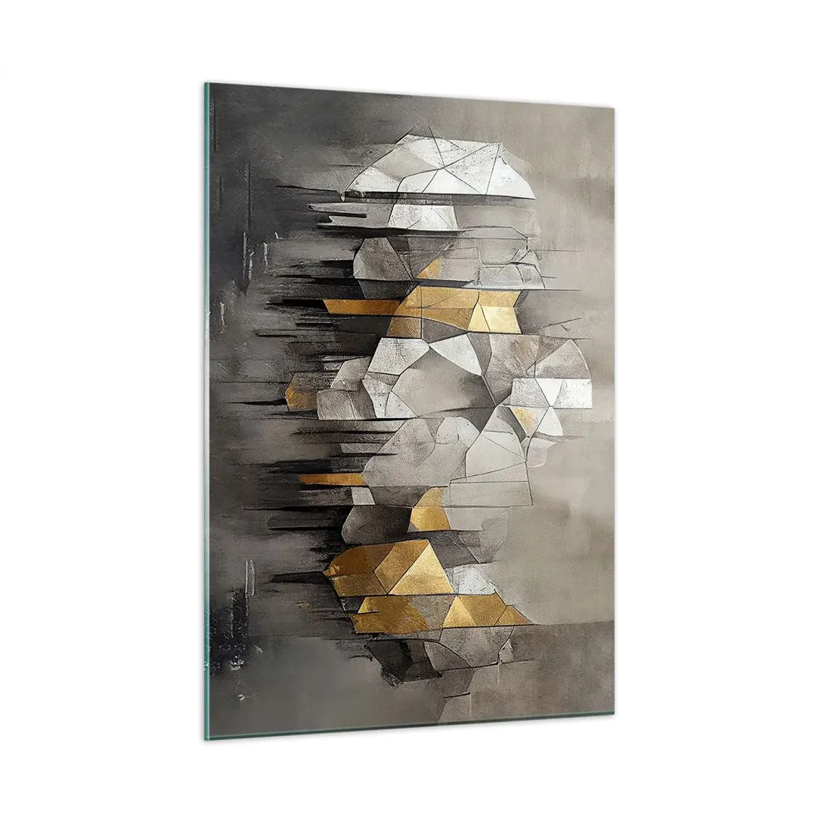 Billede på glas - Komposition lavet af is og lys - 50x70 cm