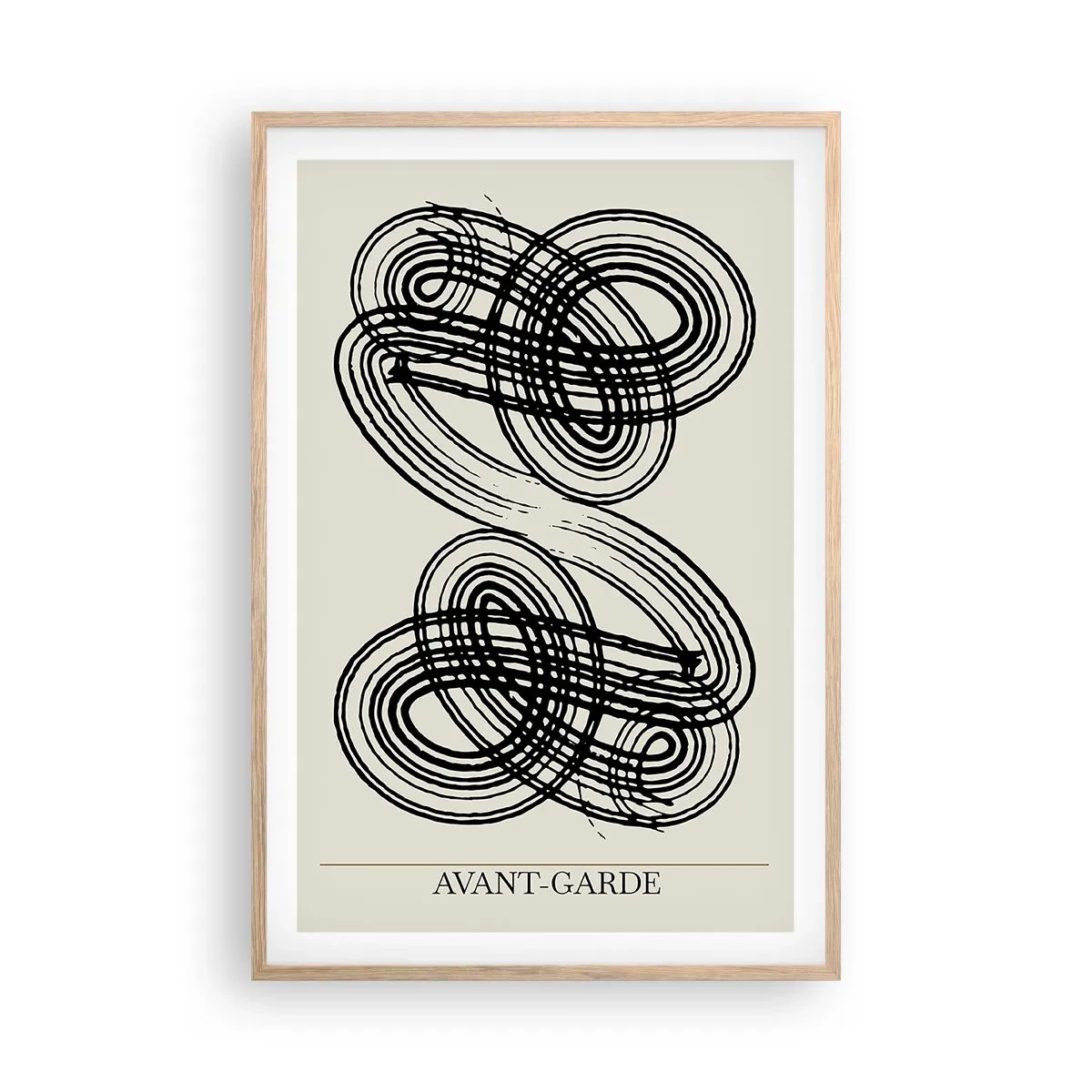 Plakat i ramme af lyst egetræ - Det kom ud spontant - 61x91 cm