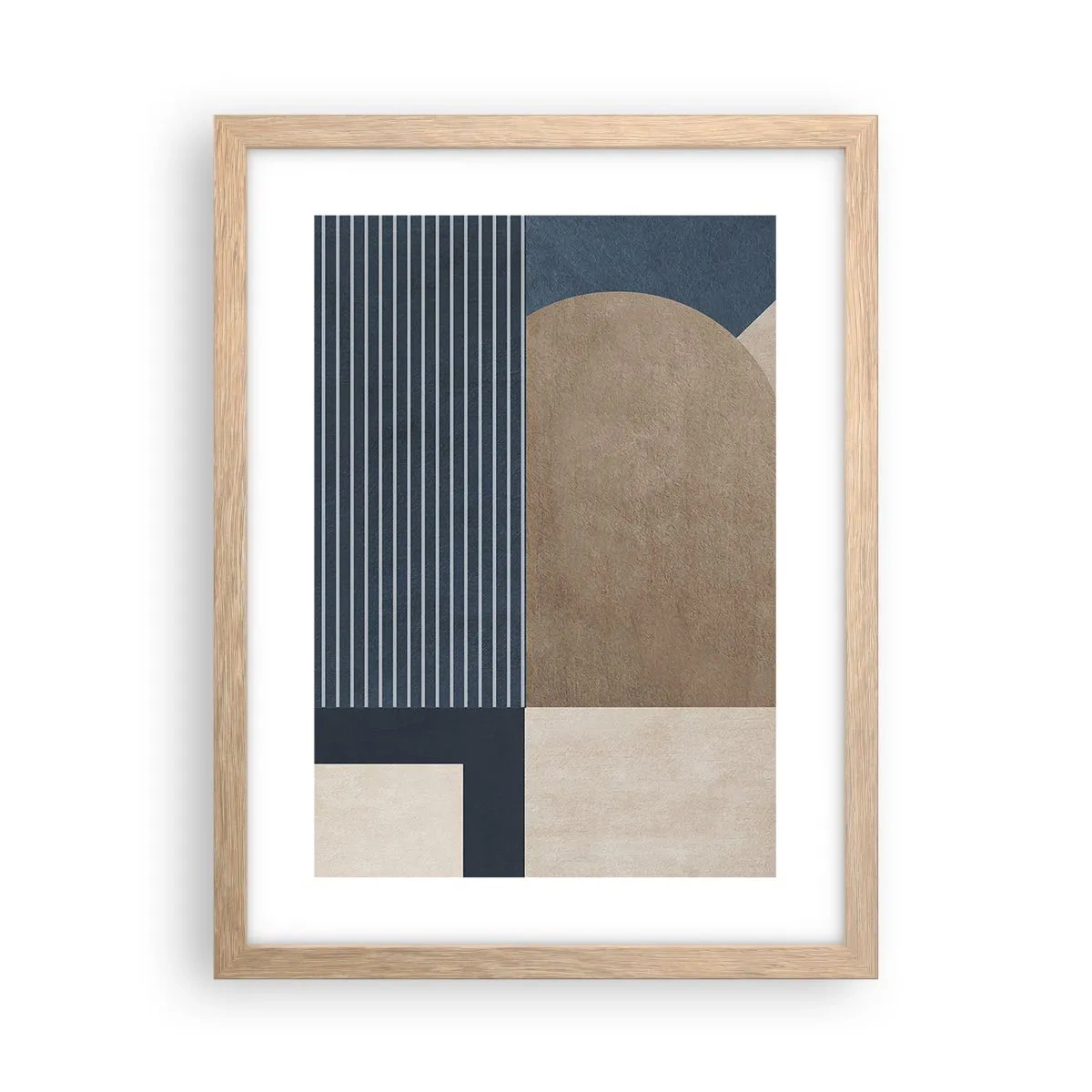 Plakat i ramme af lyst egetræ - En komposition af enkelhed og rundhed - 30x40 cm