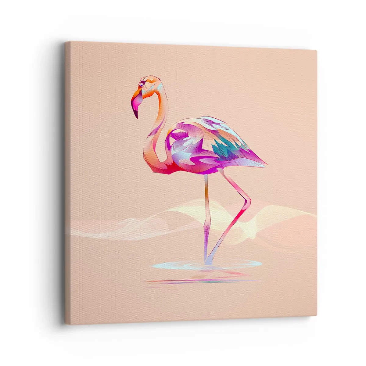 Lærredstryk - Billede på lærred - Fugl af god stemning - 30x30 cm