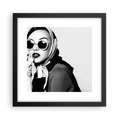 Plakat i sort ramme - Hilsner fra 1960'erne. - 30x30 cm